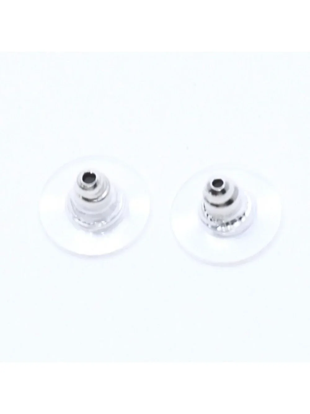 Chanel CC Logo Button Earrings 04 Camellia Clear Black White Resin